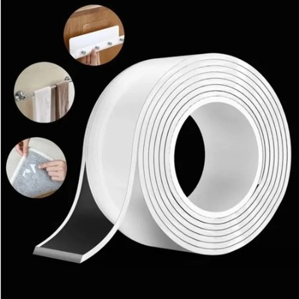 Peakhill White Polyester Ivy Grip Tape, Multipurpose High Strength Double Side Tissue Tape